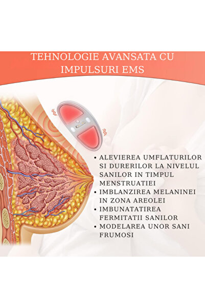 ILA PRODUCT Aparat remodelare si masaj sani, EMS, lumina rosie, stimulare lactatie, roz