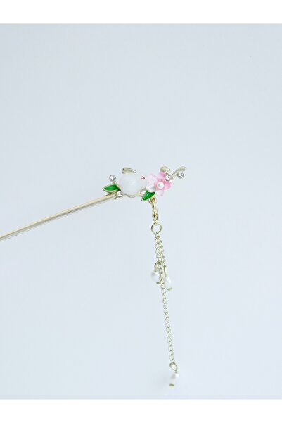 MAHLA Pure Beauty Icon White Rabbit Hairpin, Korean Style Hair Clip