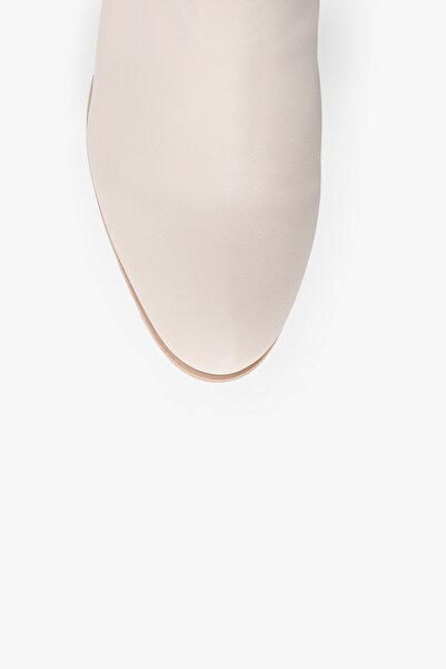 Shoeberry Γυναικείες μπότες Nollie Beige Heeled Gusseted Boots Beige Skin