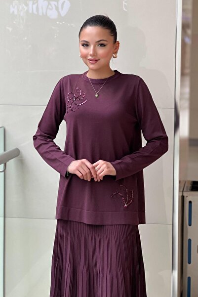 Nuss Mercerized Suit with Bead Embroidered Pleated Skirt