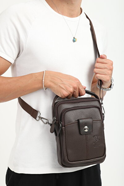 en deri Кафява регулируема чанта през рамо и ръка