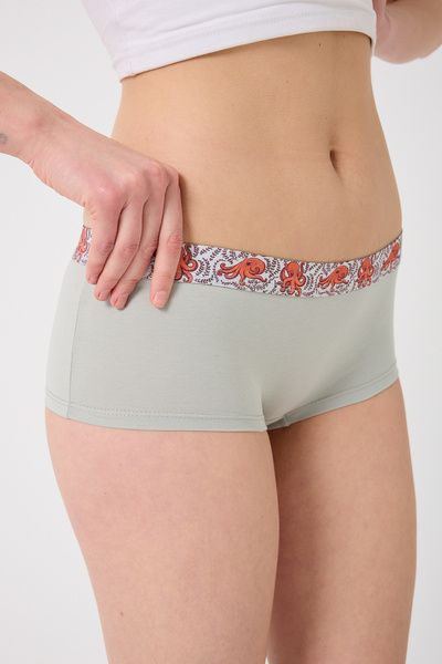 Saint Sail Pamuklu Likralı Esnek Kumaşlı Baskılı Couple Boyshort Kadın Külot