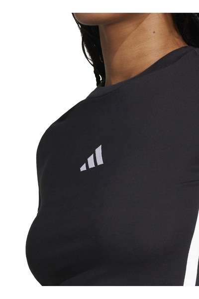 adidas JC8325 W 3S SJ BABY T Черна дамска тениска с кръгло деколте, слим крой