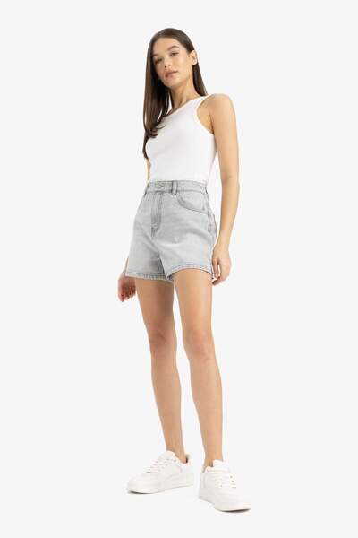 DeFacto Mom Fit High Waist Short Leg Jean Shorts E0528Ax25Sm
