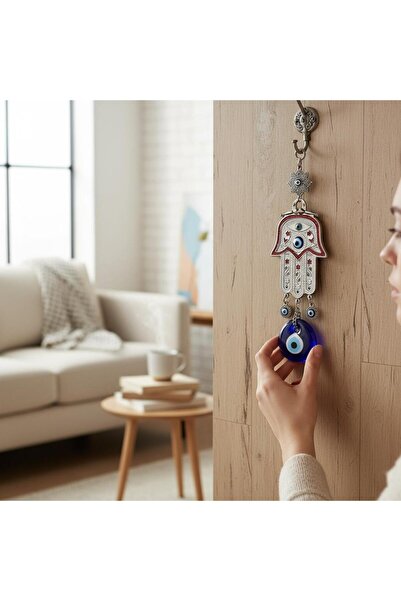 Revello DUVAR SÜSÜ  NAZAR BONCUKLU MİNELİ  BÜYÜK EL  SAATDUKKANDUVAR MAĞAZASINDAN  HEDİYELİK DUVAR SÜSÜ