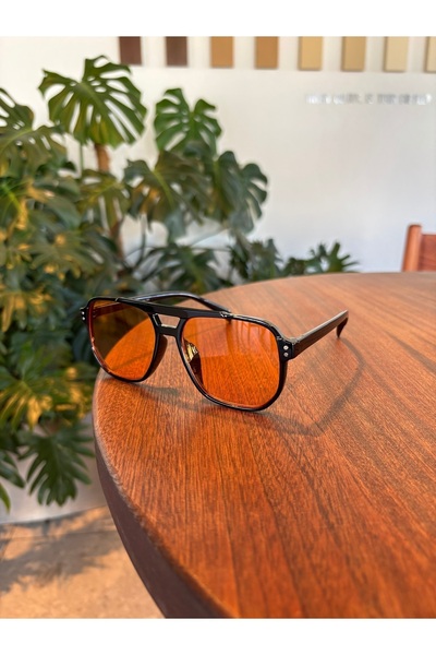 funeyes Colmar Orange Double Bridge Trend Model Orange Glass Unisex Sunglasses 50 20 148