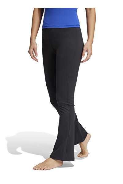 adidas IV9265 YGA FLARED PANT Siyah Lastikli Bel Dar Kalıp Kadın Tayt