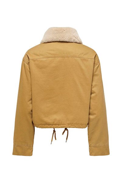 ONLY Light Brown Women's Coat Onlvics Canvas Parka Jacket Otw