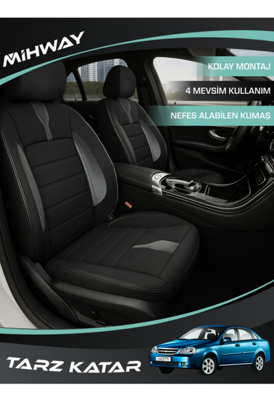 Mihway غطاء مقعد سيارة شيفروليه لاكيتي من سلسلة BETELGEUSE باللون الأسود، مجم...