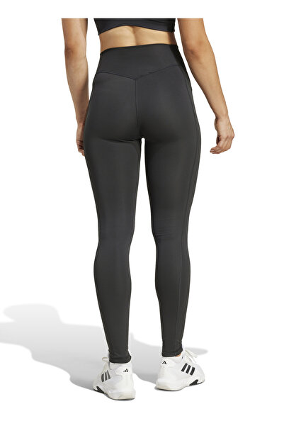 adidas IQ2688 OPT ST HR 1/1 L Siyah Kadın Lastikli Bel Normal Kalıp Tayt