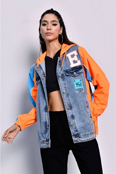 İLKCET MODA Colorful Denim Mix Women's Jacket