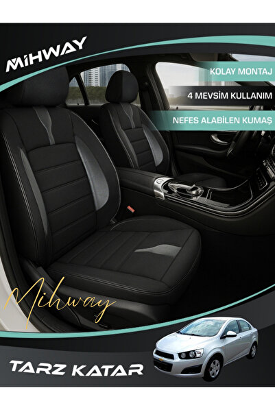 Mihway غطاء مقعد BETELGEUSE باللون الأسود لسيارة شيفروليه أفيو 2012-2013 مجمو...