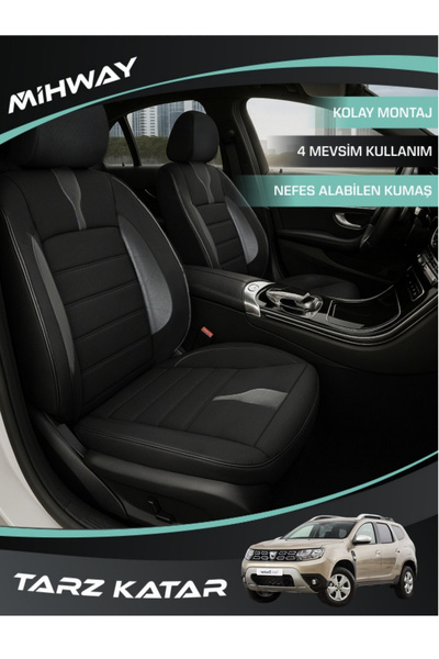 Mihway غطاء مقعد سيارة داسيا داستر من سلسلة BETELGEUSE باللون الأسود، مجموعة ...