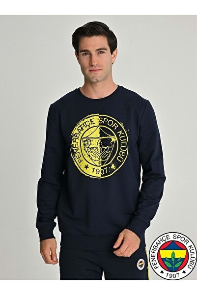 Fenerbahçe S.K. 25/26 Сезон Трибуна Одноколірна логотипна чоловіча кофта СИНЯ