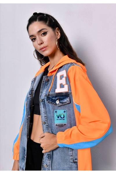 İLKCET MODA Colorful Denim Mix Women's Jacket
