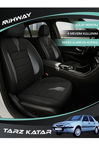 Mihway غطاء مقعد داسيا سولينزا من سلسلة بيتيلجوس الأسود، طقم كامل