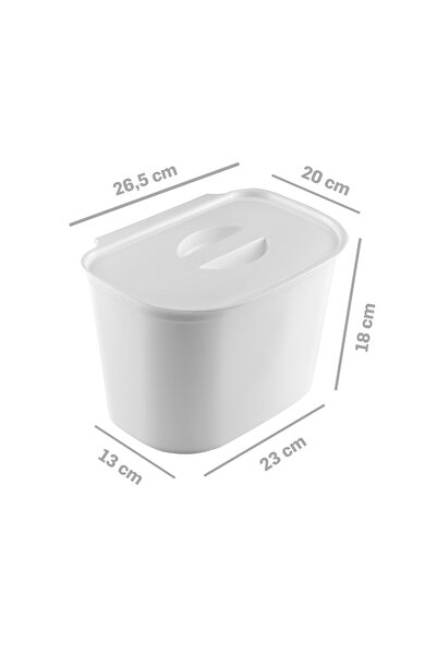 MYBOX Functional Trash Can with Strap 6L - Can Be Hung on Cabinet Door Practical under Counter Waste Bin White