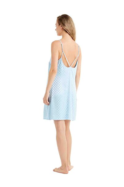 Blackspade Plain Blue Women's Nightgown 60486