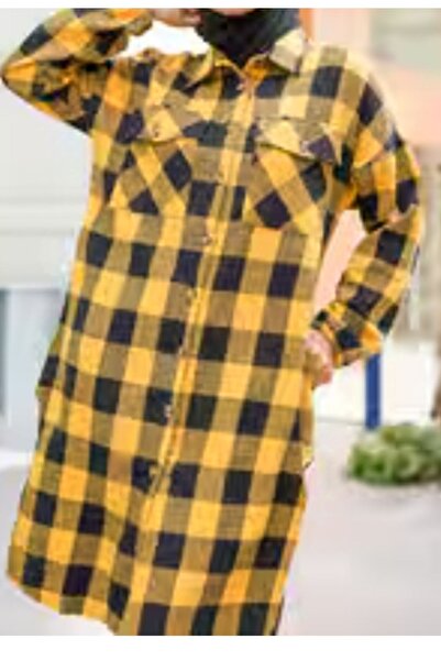 couis Oduncu Sarı Tesettür Elbise