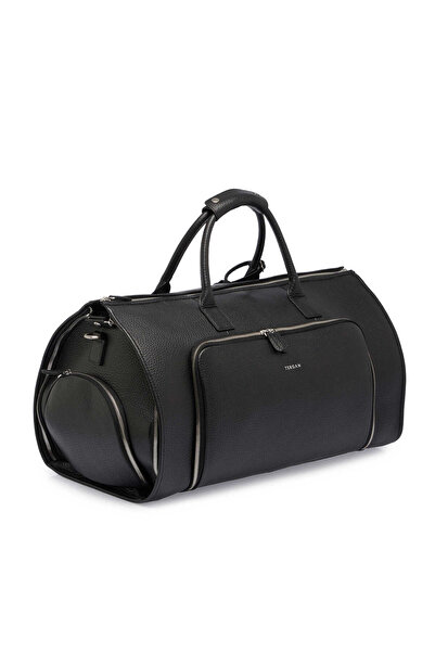 Tergan Siyah Hakiki Deri Unisex Seyahat Çantası - S1SC00021504-A41