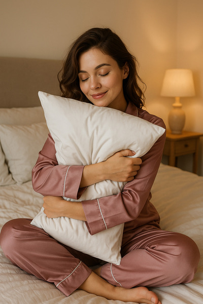 Madame Home 100% Natural and Healthy Wool Pillow Merino Lamb Wool – Cotton Cover – 50X70 cm – 1100 Gr