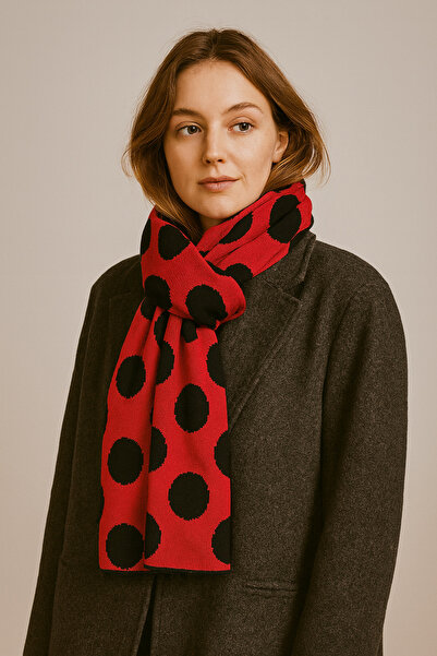 Sebir Moda Polka Dot Patterned Knitwear Scarf