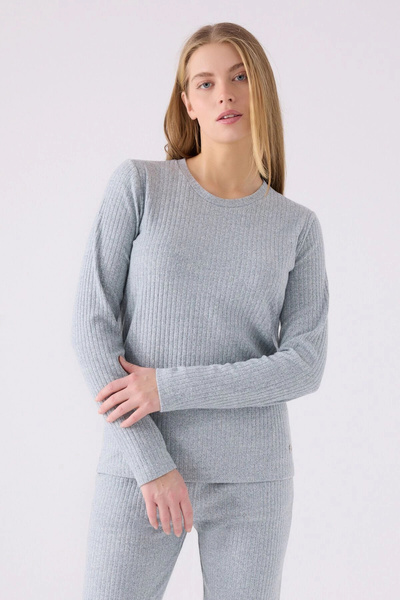 Pierre Cardin Kadın Mavi Uzun Kol Pijama Takım