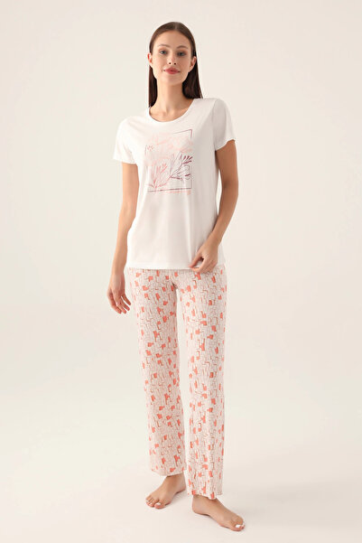 Arnetta Σετ γυναικεία κοντομάνικη πιτζάμες Dreaming White