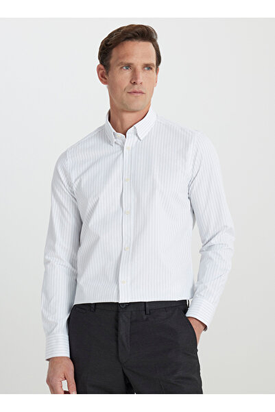 ALTINYILDIZ CLASSICS Ανδρικό πουκάμισο Altınyıldız Classics - Λευκό & Χακί, ACE 202510073