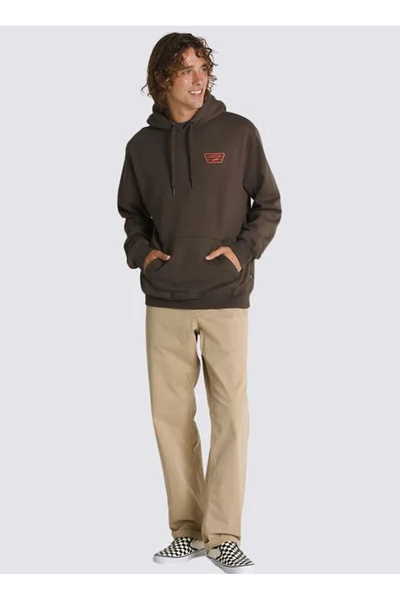 Vans Koyu Kahve Erkek Kapüşon Normal Düz Sweatshirt VN000HNZD4C1-FULL PATCH PULLOVER