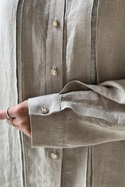 Ghisa Linen Suit with Shirt and Waterway Patterned Trousers