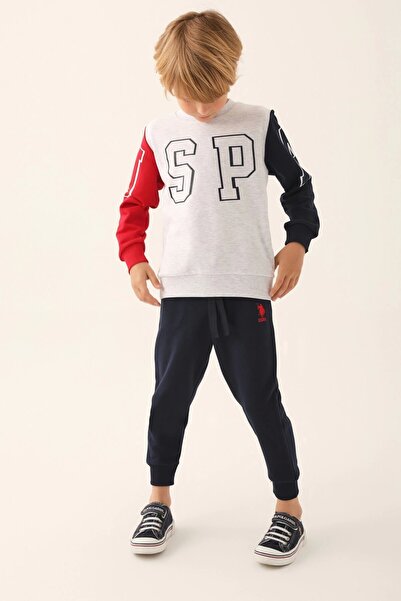 U.S. Polo Assn. БАЗА. Комплект анцуг Polo Assn Snow Melange за момчета