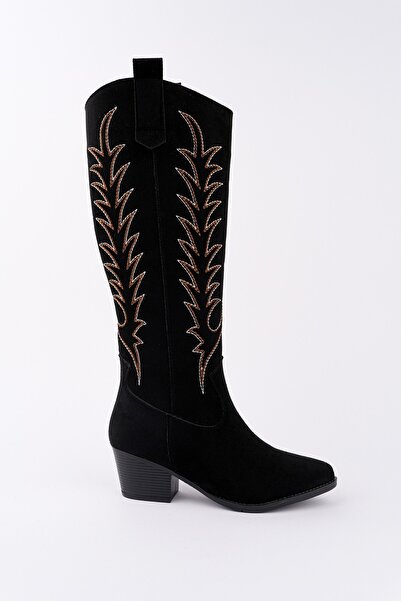 MUGGO TEXAS Жіночі ковбойські західні чоботи з гострим носком, вишивкою та товстим каблуком