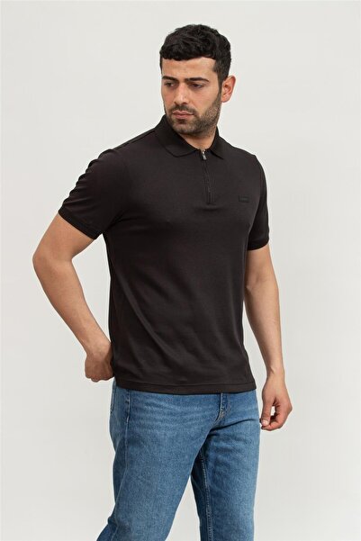 Calvin Klein SMOOTH COTTON WELT ZIP POLO