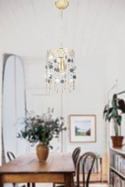 VENON Güven Avize Iley Tekli Kt Krem Sarı Patine Avize