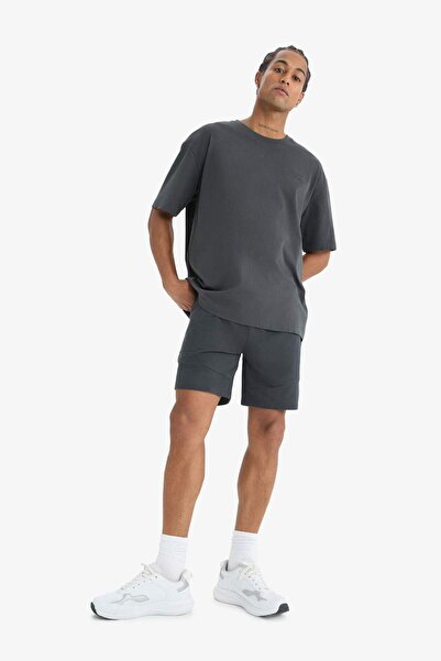DeFacto DeFactoFit Standart Fit Sporcu Beli Bağcıklı Cepli Şort E2585AX25SM