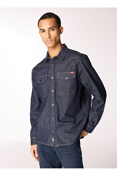 Mustang Normal Lacivert Erkek Denim Gömlek M4WM-GML-1475