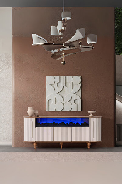 Breda Home Concept Prizma Mdf Şömineli Kapaklı Konsol