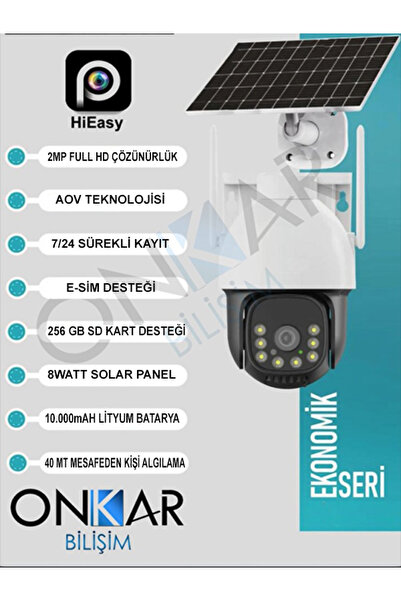 Onkar Bilişim INOX X11 2MP eSİM KENDİNDEN SİM KARTLI GÜNEŞ ENERJİLİ AOV 7/24 ...
