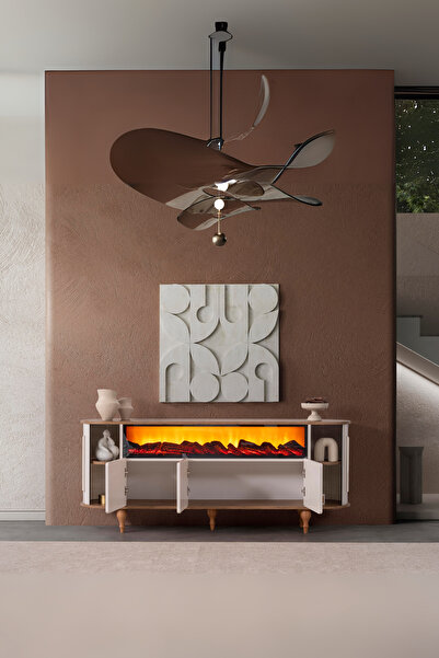 Breda Home Concept Prizma Mdf Şömineli Kapaklı Konsol