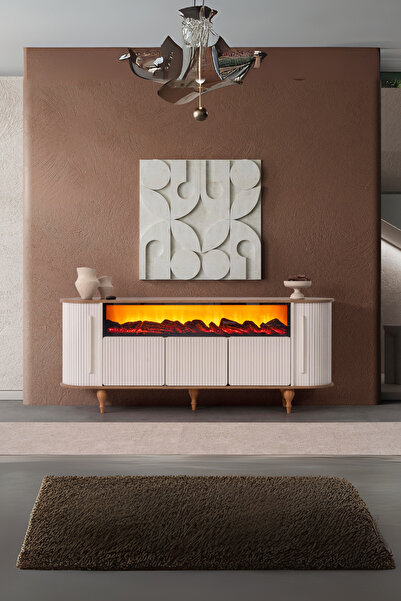 Breda Home Concept Prizma Mdf Şömineli Kapaklı Konsol