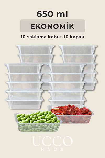 UCCO 10 Pieces 650ml Economical Freezer & Microwave Leakproof Storage Container Set Freezer Organizer
