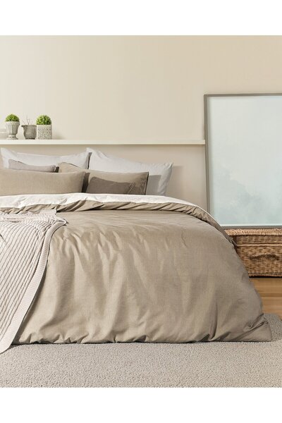 Madame Coco Cher Bedrucktes Einzelbettbezug-Set - Beige