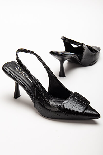 CHICELLA Adessa crne gumene detaljne ženske Cipele sa štiklom