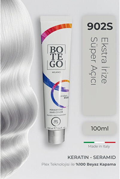 botegohair Profesyonel Krem Saç Boyası - 902 S Ekstra İrize Süper Açıcı 100 m...