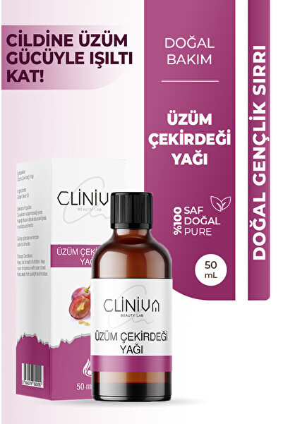 cliniva Üzüm Çekirdeği Yağı %100 Saf Sabit Yağ 50ml