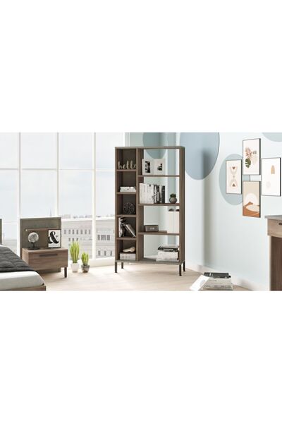Yurupa Teeny Kitaplık Metal Ayaklı Beton-kahve TEE8-CG