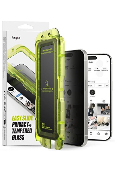 Ringke واقي شاشة iPhone 17 | زجاج مقسّى سهل الانزلاق للخصوصية | عبوة من قطعتي...