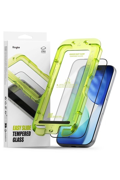 Ringke iPhone 17 Pro Screen Protector | Easy Slide Tempered Glass | 2 Pack, W...