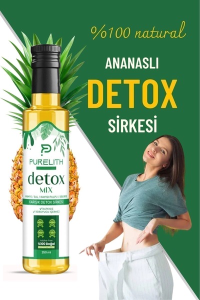 Purelith Özel Karışım En Etkili Ve En Lezzet Organik Ananaslı Detox Sirkesi